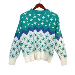 Vintage The Aspen Lid Marceau Sweater- Geometric Retro Print-Women’s Size M- EUC